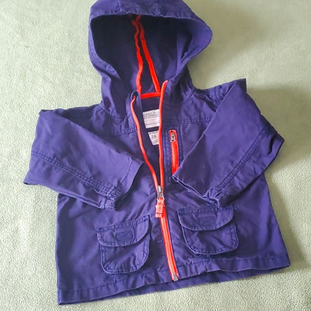 Carter's 100% Cotton Spring Fall Jacket. Sz 24months Navy/ Orange